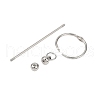 Iron Bar Beadable Keychain Clasps AJEW-R004-02P-3