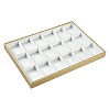 CALFOVERA 1Pc 18 Grids Imitation Leather Jewelry Trays CON-CL0001-02A-1
