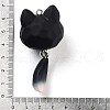 Opaque Resin Kitten Bell Big Pendants RESI-A032-01P-02-3