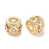 Brass Micro Pave Clear Cubic Zirconia European Beads KK-A254-16G-1