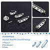 Unicraftale 100Pcs 5 Style 304 Stainless Steel Pin Brooch Findings STAS-UN0045-21-5