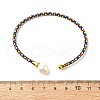 Steel Wire Ring & Copper Buckle & Plastic Pearl Bangles BJEW-S177-01-6