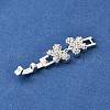 Brass Micro Pave Clear Cubic Zirconia Fold Over Clasps KK-R222-07S-2
