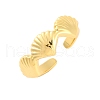 Shell Shape Brass Open Cuff Rings RJEW-U009-07G-1