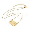 304 Stainless Steel Rectangle I Love You Pendant Cable Chain Necklaces NJEW-H044-04G-2