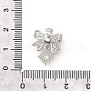 Bowknot & Rhombus Brass Micro Pave Clear Cubic Zirconia European Beads KK-V008-35P-3