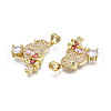 Brass Micro Pave 
Cubic Zirconia Pendants ZIRC-N039-225-3