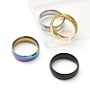 4Pcs 4 Colors 201 Stainless Steel Plain Band Rings Set for Women RJEW-YW0001-04-2