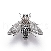 Brass Micro Pave Cubic Zirconia Slide Charms ZIRC-F094-16-RS-2