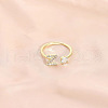 Fashionable Brass Cubic Zirconia Cuff Rings FS-WG4936F-10-1