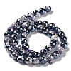 Electroplate Natural Fire Crackle Agate Beads Strands G-G0006-A01-05-3