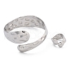 Snake Shape Hammered Iron Cuff Bangle & Ring SJEW-G085-01P-4