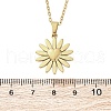 Heart Flower 304 Stainless Steel Pendant Necklaces NJEW-M096-11G-3