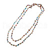 Bohemian Style Dyed Natural Shell Nuggets Beaded Long Necklaces for Women FS-WGE022A-01-5