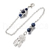 Round Natural Lapis Lazuli Dowsing Pendulums G-M447-07P-08-1
