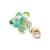Glass Flower Pendant Decorations HJEW-MZ00206-03-4