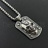 Punk Retro Stainless Steel Embossed Skull Pendant Hip-hop Street Style Necklaces for Men JJ4192-2