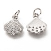 Brass Micro Pave Clear Cubic Zirconia Charms ZIRC-C020-49P-2