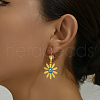 Classic Fashionable Alloy Dainty Daisy with Evil Eye Hoop Earrings YK6295-3