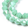 Opaque Solid Color Electroplate Glass Beads Strands EGLA-A039-P6mm-A20-2