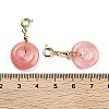 Cherry Quartz Glass Donut Pendant Decorations G-P537-04G-02-3