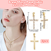 Beebeecraft 4Pcs Brass Micro Pave Clear Cubic Zirconia Pendants ZIRC-BBC0003-03G-2