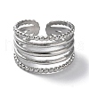 Non-Tarnish 304 Stainless Steel Open Cuff Ring Jewelry for Woman RJEW-B047-02P-2