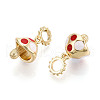 Brass Enamel European Dangle Charms KK-N265-01G-2