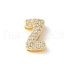Brass Micro Pave Clear Cubic Zirconia Initial Multi-strand Links KK-S520-01G-23-1