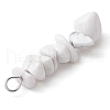 Gradient Color Natural Quartz Crystal & Natural Howlite & White Moonstone Chip Beaded Pendants PALLOY-JF02791-01-5