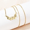 201 Stainless Steel Number 444 with Butterfly Wings Pendant Necklaces NJEW-P332-01B-G-2