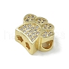 Rack Plating Brass Micro Pave Clear Cubic Zirconia Beads KK-A220-03G-2