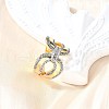 Brass Micro Pave Cubic Zirconia Cuff Rings RJEW-V007-03GP-2