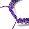 Adjustable Round Natural Amethyst Braided Bead Bracelets for Women BJEW-G713-01-4