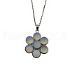 Natural Agate Crystal Flower Pendant Necklace FO7861-7-1