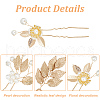 GOMAKERER 9Pcs 3 Style Bridal Leaf Alloy Hair Forks OHAR-GO0001-06-4