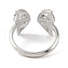 304 Stainless Steel Open Cuff Ring for Women RJEW-F166-11P-01-3