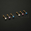 Stainless Steel & Synthetic Opal Threadless Labrets WG3C897-02-2