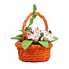 Polymer Clay Lily with Resin Basket Miniature Ornaments PW-WG87F42-01-1