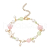 Synthetic Turquoise Beads Charm Bracelets BJEW-JB11849-01-2