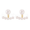 Alloy Plastic Imitation Pearl Tassel Stud Earrings FS-WG56450-01-5