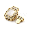 Rectangle Brass Micro Pave Clear Cubic Zirconia Box Clasps KK-G505-36G-02-2