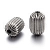 Tarnish Resistant 304 Stainless Steel Corrugated Beads STAS-P218-25-8mm-2