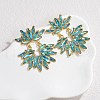 304 Stainless Steel Glass Stud Earrings for Women EJEW-M095-14G-01-1