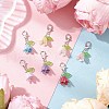 Flower Acrylic & Plastic Imitation Pearl Beads Pendant Decorations HJEW-JM03231-01-1