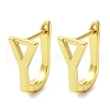 Brass Letter Stud Earrings for Women EJEW-A038-01Y-G-1