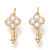 Brass Micro Pave Clear Cubic Zirconia Pendants ZIRC-K086-04G-1