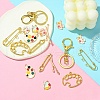 DIY Painting Theme Alloy Keychain Brooch Pin Making Kits DIY-YW0008-71-4