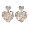 Heart 304 Stainless Steel Dangle Stud Earrings EJEW-Z109-03P-4