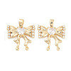 Brass Micro Pave Cubic Zirconia Pendants KK-C051-43G-1